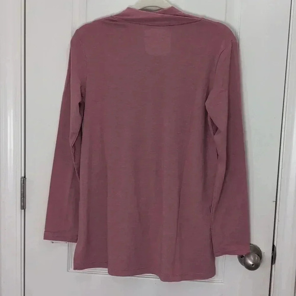 Cuddl Duds Long Sleeve Women's tie mock neck Pink Top - Picture 2 of 7